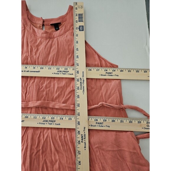 Torrid Blush Pink Goddess Natural Woven Tiered Mini Dress Sz 1 US 14 Pockets - Picture 7 of 9
